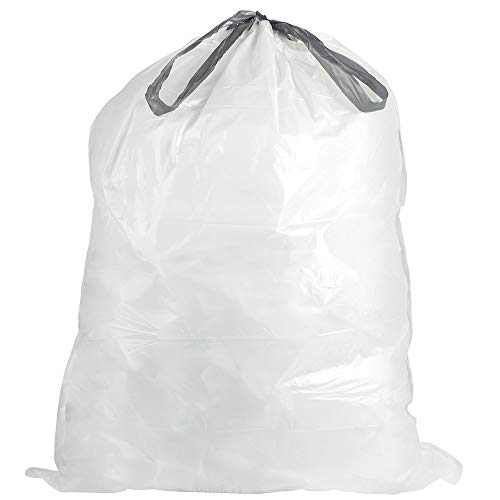 CustomaFitaTrashaBagsasimplehumana(x) Plasticplace Custom Fit Trash Bags  simplehuman (x) Code P Compatible (100 Count) White Drawstring Garbage  Liners, 13-16