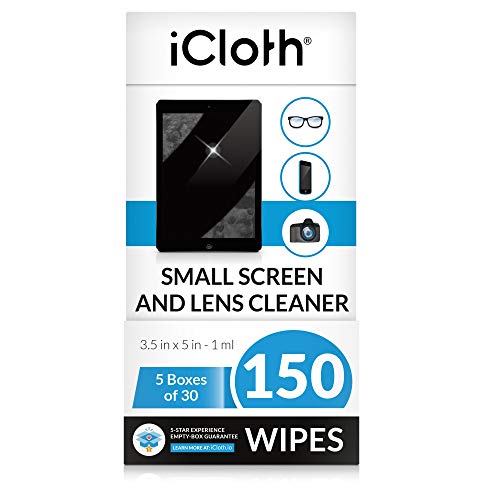 iCloth Lens and Screen Cleaner Pro-Grade Individually Wrapped Wet Wipes, Wipes for Cleaning Small Electronic Devices Like
