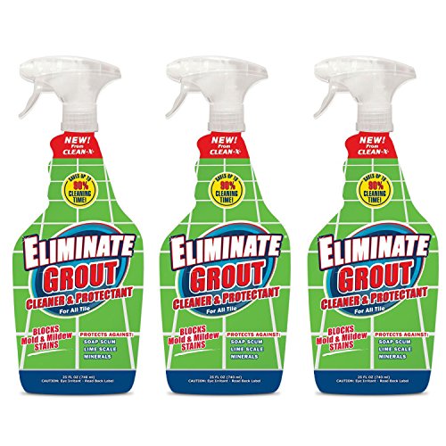 Clean-X Eliminate Grout Cleaner & Sealer with Hydrogen Peroxide - 25 oz - 3 Pack by Clean-X