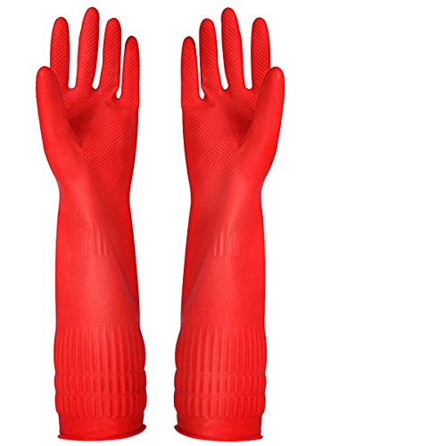 YSLON Rubber Cleaning Gloves Kitchen Dishwashing Glove 3-Pairs,Waterproof Reuseable.(Small)