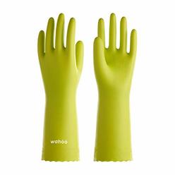 LANON Protection LANON Wahoo PVC Household Cleaning Gloves, Reusable Dishwashing Gloves with Cotton Flocked Liner, Waterproof, Non-Slip, Large