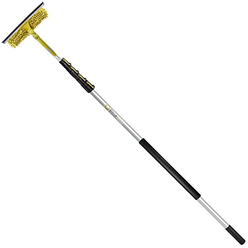 Docazoo DocaPole 6-24 Foot Extension Pole + Dual Pivot Squeegee & Window Washer Combo // Telescopic Pole for Window Cleaning //