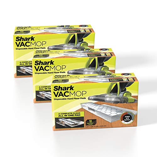 Shark VMP30 VACMOP Disposable Hard Floor Vacuum and Mop Pad Refills, 30 Count, White