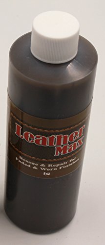 Leather Furniture Refinish and Repair 8 oz Dark Brown - Leather Max Leather Refinish an Aid to Color Restorer for Larger Jobs Like Sofa or Couch (Leather Repair)