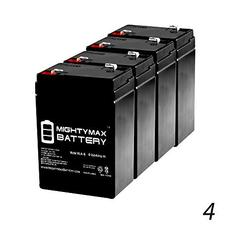 Mighty Max Battery 6V 4.5AH Battery Replaces 2 Million Candlepower Spotlight - 4 Pack Brand Product
