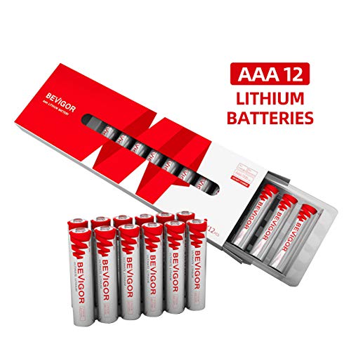 Bevigor AAA Lithium Batteries, 12Pack Ultimate Lithium Triple A Batteries, 1.5V 1100mAh Longer Lasting AAA Batteries for
