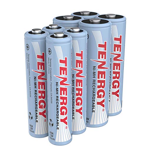 Tenergy High Drain NiMH Rechargeable Battery Combo, 4xAA and 4xAAA Rechargeable Batteries, 8 Pack