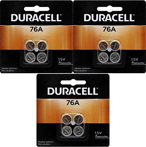 Duracell 76A LR44 Duralock 1.5V Button Cell Battery 12 Pack Exp. 2018 Or Better (Replaces: LR44, CR44, SR44, 357, SR44W,