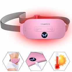 YEAMON Menstrual Heating Pad, Electric Cramp Relief Waist Belt Device,Fast Heating Pad with 3 Heat Levels and 3 Vibration Massage