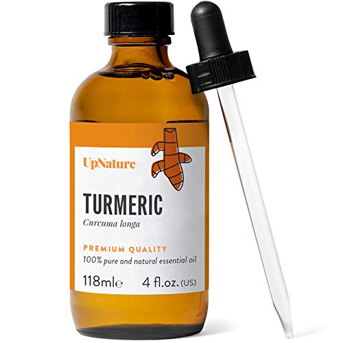 UpNature Turmeric Essential Oil 4 OZ - for Face & Skin Care - Great in Soap or Ointment - Non-GMO, Pure, Undiluted & Strong! Helps
