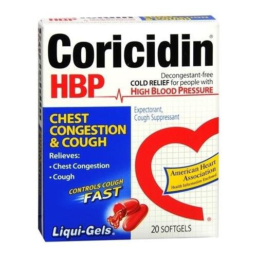 Coricidin HBP Chest Congestion & Cough Liqui-Gels 20 CP - Buy Packs and SAVE (Pack of 3)
