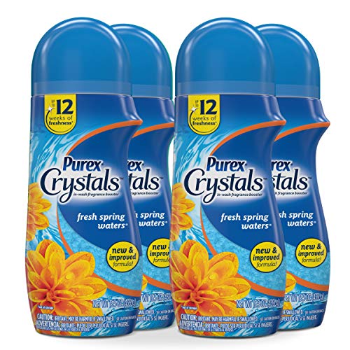 Purex Crystals In-Wash Fragrance and Scent Booster, Fresh Spring Waters, 15.5 Ounce, 4 Count