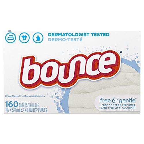 Bounce Fabric Softener Dryer Sheets, Free & Gentle, 160 Count - Packaging May Vary