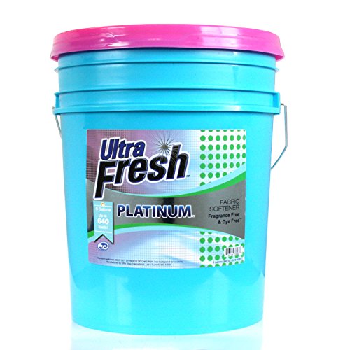 Ultra Fresh Platinum Fragrance Free & Dye Free Fabric Softener, HE, 5 Gallons (640 oz), Concentrated; Will do up to 640