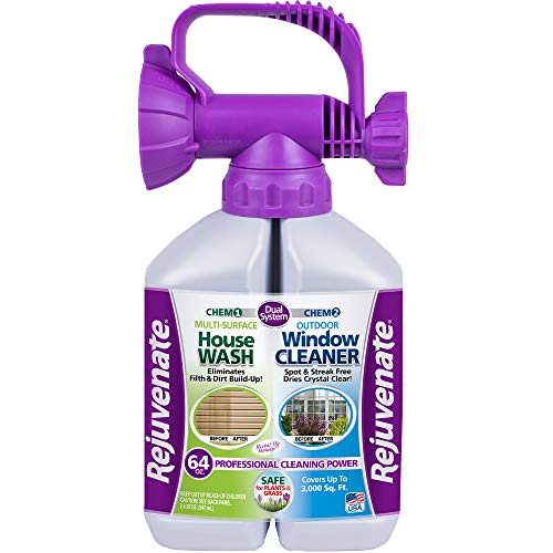 Rejuvenate Dual System Outdoor Window Cleaner & House Siding Cleaner with Hose-End Attachment