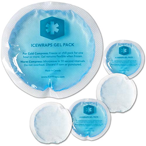 IceWraps ICEWRAPS 4â€ Round Reusable Gel Ice Packs with Cloth Backing - Hot Cold  Pack for Kids Injuries, Breastfeeding, Wisdom Teeth