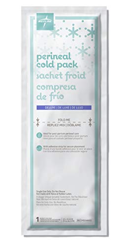 Medline MDS148055pk48 Deluxe Perineal Cold Packs with Adhesive Strip, 4.5" x 14.25" (Pack of 24), postpartum, great for new