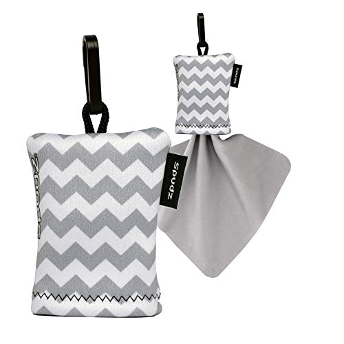 SPUDZ Classic | Microfiber Cloth Screen Cleaner and Lens Cleaner | Open Bottom | Gray Chevron | 10 x 10 Inches