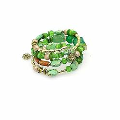 HSQYJ Boho Crystal Bead Stackable Bracelets Bohemian Vintage Multilayer Colorful Charm Stretch Bracelet Delicate Beach Bangle