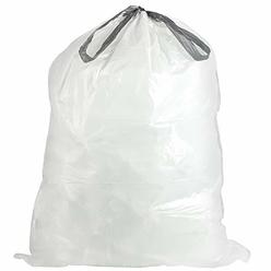 Plasticplace Trash Bags simplehuman (x) Code X Compatible (100 Count)â??White Drawstring Garbage Liners, 21 Gallon / 80 Liter