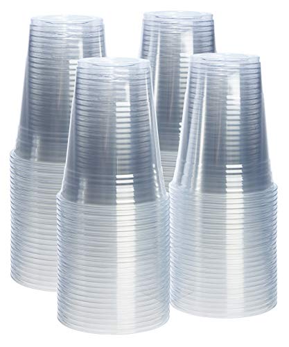 Comfy Package [100 Pack - 16 oz.] Crystal Clear PET Plastic Cups