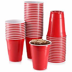 StarMar 18 oz Red Plastic Cups, [50 Pack] Large Solo Cups, Party Cup Disposable Cup Big Birthday Party Cups 18 oz