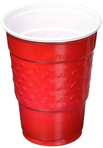 Hefty Easy Grip Disposable Plastic Party Cups, 18oz, Red, 50/Pack