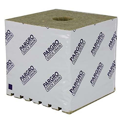 Grodan Pargro Quick Drain Biggie Block 6 by 6 by 6 Inch with Hole, Case of 64
