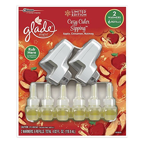 Glade PlugIns Scented Oil Refill - Cozy Cider Sipping - 6 Refills and 2 Warmers