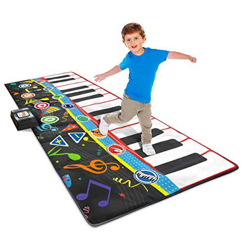 Little Performer Jumbo Floor Piano Mat for Kids - 70â€ Inches Wide, 24 Keys - 4 Play Modes, 8 Instrument Sounds â€“ Floor