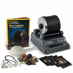 NATIONAL GEOGRAPHIC Hobby Rock Tumbler Kit - Includes Rough Gemstones, 4 Polishing Grits, Jewelry Fastenings and Detailed