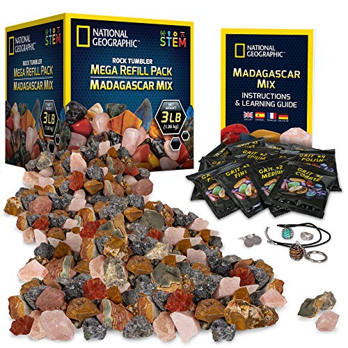 Fortæl mig velfærd Persuasion National Geographic NATIONAL GEOGRAPHIC Rock Tumbler Refill â€“ Mega  Madagascar Gemstone Pack, 3 lb of Gemstones Including Rose Quartz, Jasper,