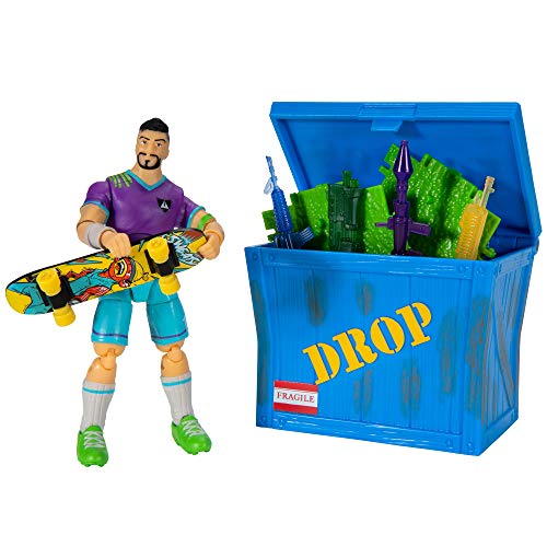 Fortnite Solo Mode Figure and Supply Crate Collectible Accessory Set Bundle - Features 4â€ Midfield Maestro, Supply Crate,