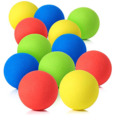 Pllieay 12 Pieces 2.4 Inch Soft Foam Balls Lightweight Mini Indoor Toys  Play Balls for Safe