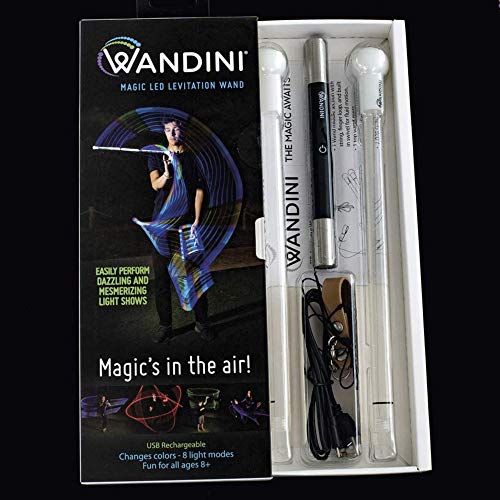 Wandini - Magic LED Levitation Wand Amazing Lights Flow Levi Wand - Short String Light Up LED Toy Baton Dancing Cane