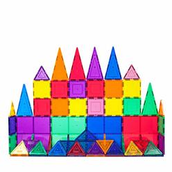 PicassoTiles 60 Piece Set 60pcs Magnet Building Tiles Clear Magnetic 3D Building Blocks Construction Playboards - Creativity