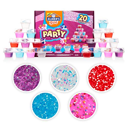 Elmer's Elmerâ€™s Gue Premade Slime, Slime Kit, Includes Fun, Unique  Add-Ins, Party Pack, 20 Count
