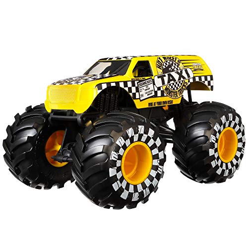 Hot Wheels Monster Trucks TAXI die-cast 1:24 scale vehicle with Giant Wheels for kids age 3 to 8 years old great gift toy