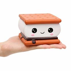 Anboor Squishies Smores Cake Chocolate Sandwich Biscuit Cookies Pizza Kawaii Soft Slow Rising Scented Food Bread Squishies