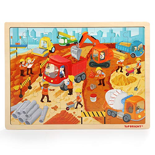 TOP BRIGHT 48 Wooden Piece Puzzles for Kids Ages 46 Jigsaw Puzzles