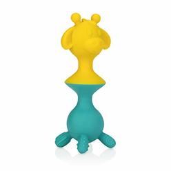 Nuby Silly Giraffe Interactive Suction Toys with Built-in Rattle, 2Piece, Yellow/Aqua