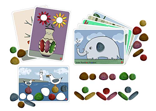 Edxeducation Edx Education Junior Rainbow Pebbles Activity Set - Eco-Friendly - 36 Pebbles + 8 Activity Cards - Ages 18m+ - Sorting and