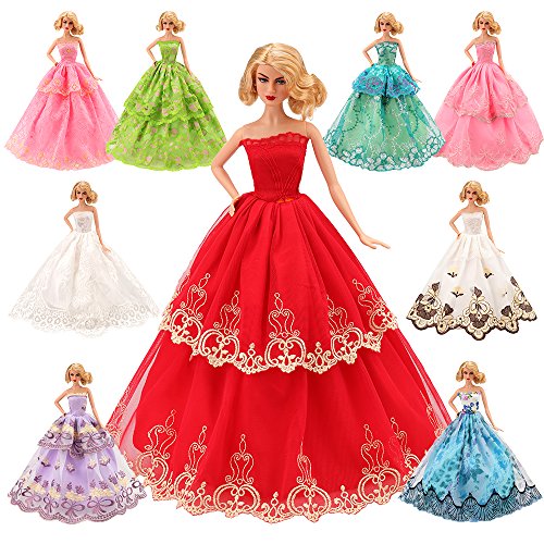 BARWA 5 Pcs Handmade Doll Clothes Wedding Gowns Party Dresses for 11.5 inch Dolls
