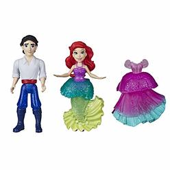 Disney Princess Ariel and Prince Eric Collectible Small Doll Royal Clips Fashion Toys with Extra Dress