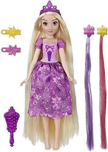 Disney Princess Hair Style Creations Rapunzel Fashion Doll, Hair Styling Toy with Brush, Hair Clips, Hair Extensions and