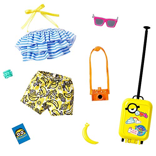 Barbie Storytelling Fashion Pack of Doll Clothes Inspired by Minions: Halter Top, Banana Shorts and 6 Accessories Dolls, Gift