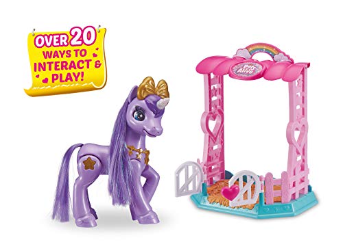 Pets Alive My Magical Unicorn in Stable Battery-Powered Interactive Robotic Toy Playset (Purple Unicorn) by ZURU