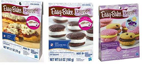 InterC Set of 3 Easy-Bake Oven Mixes Refills -Pizza, Chocolate Chip and Sugar Cookies, Whoopie Pies