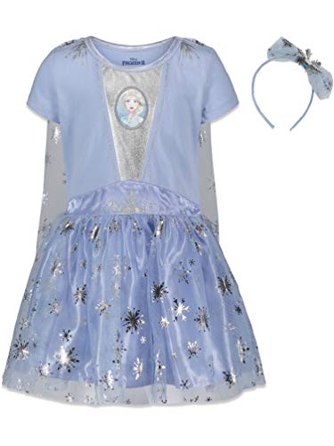 Disney Frozen Queen Elsa Princess Anna Toddler Girls Costume Gown Set Light Blue 4T