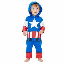 Marvel Avengers Captain America Toddler Boys' Zip-Up Hooded Costume Coverall (5T)